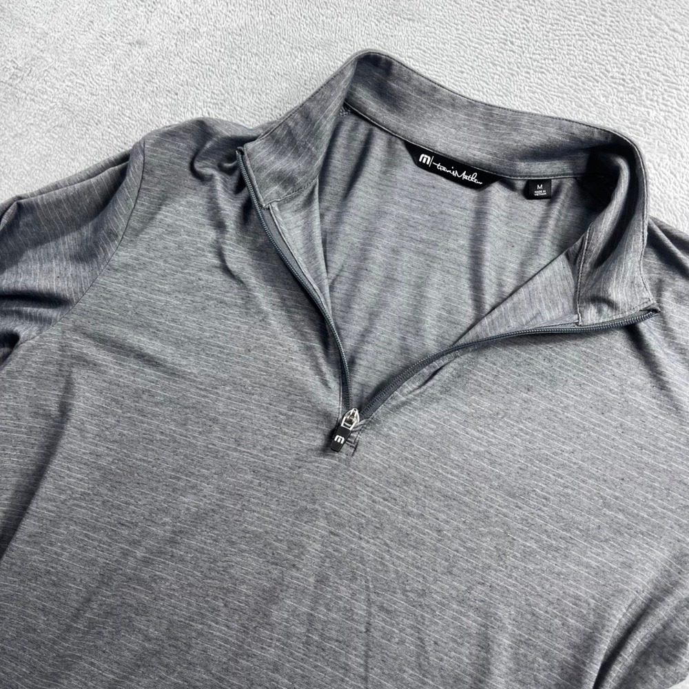 TravisMathew Crestview 1/4-Zip Pullover Mens Medium Gray Heather TM1MW452